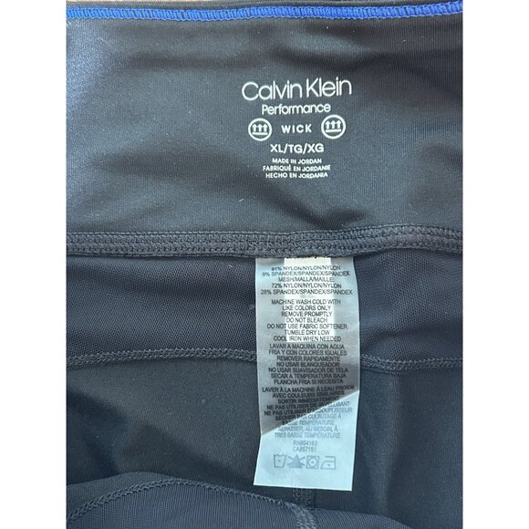 Calvin Klein Performance Women's High-Waisted 7/8 Tights Blue & Black NWT Sz XL - Picture 5 of 10